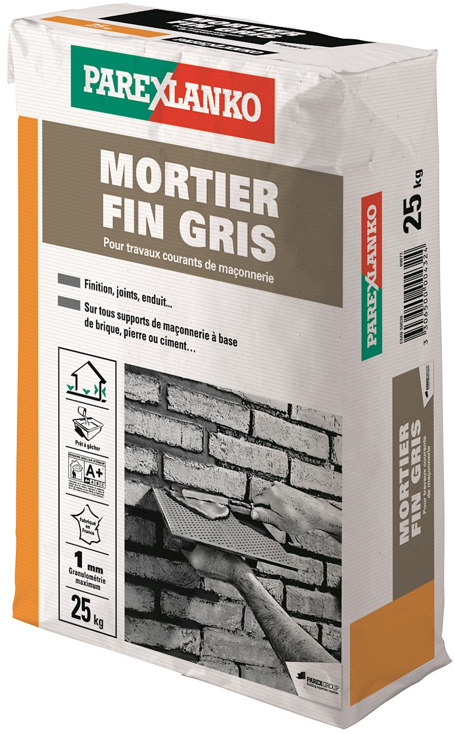 Mortier fin gris 25kg - PAREXLANKO